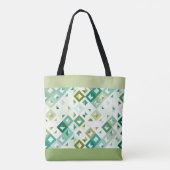 Custom Olive Green Aquamarin Blue Ivory Mosaic Mus Tasche (Rückseite)
