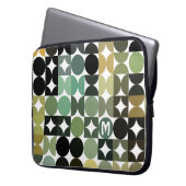 Custom Olive Green Black Brown Retro Art Muster Laptopschutzhülle (Vorderseite Links)