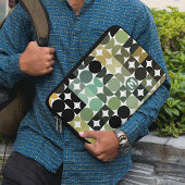 Custom Olive Green Black Brown Retro Art Muster Laptopschutzhülle