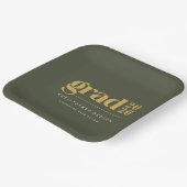 Custom Olive Green Gold Grad 2026 Graduation Pappteller (Gewinkelt)