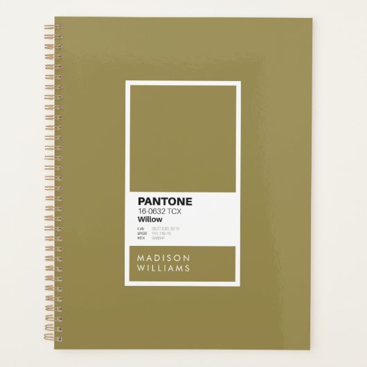 Custom Olive Green Notebook | Personalisiertes Jou Planer (Vorderseite)