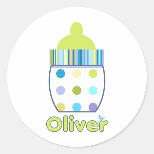 Custom Oliver Baby Flasche Runder Aufkleber (Vorderseite)