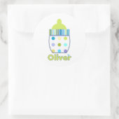 Custom Oliver Baby Flasche Runder Aufkleber (Tasche)