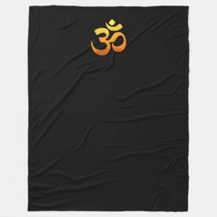 Custom Om Mantra Symbol Gold Sun Meditation Yoga Fleecedecke