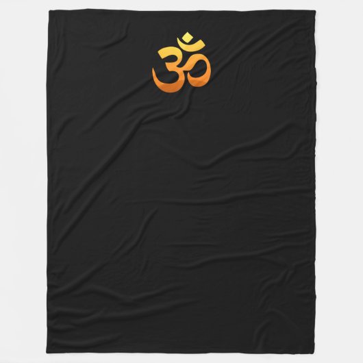 Custom Om Mantra Symbol Gold Sun Meditation Yoga Fleecedecke (Vorderseite)