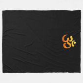 Custom Om Mantra Symbol Gold Sun Meditation Yoga Fleecedecke (Vorderseite (Horizontal))