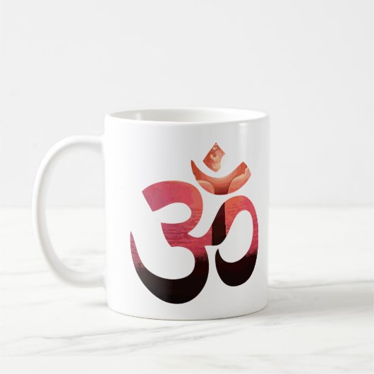 Custom Om Mantra Symbol Gold Sun Meditation Yoga Kaffeetasse (Links)