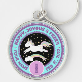 Custom OM NA Pink Magical Unicorn Erholung Chip Schlüsselanhänger