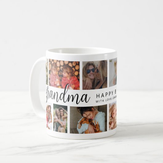 Custom Oma 12 Foto Collage Kaffee Kaffeetasse (Vorderseite Links)