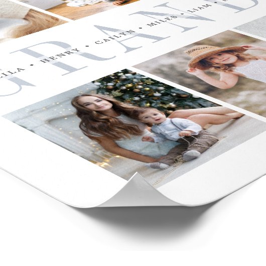 Custom Oma 7 Foto Großkinder Collage Print Poster (Ecke)