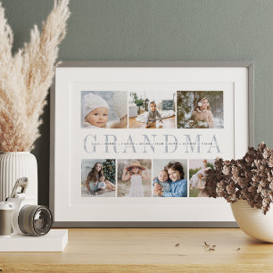 Custom Oma 7 Foto Großkinder Collage Print Poster