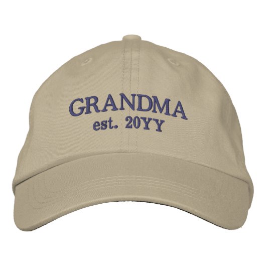 Custom Oma Est. Befördert nach Oma Bestickte Baseballkappe (Vorderseite)