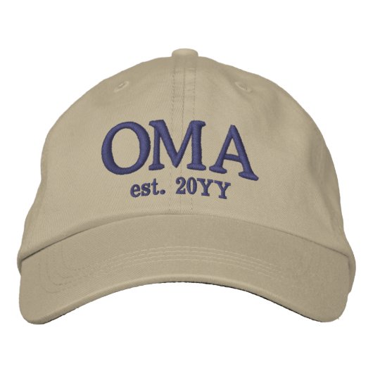 Custom Oma Est. | Geschenke für Oma Bestickte Baseballkappe (Vorderseite)