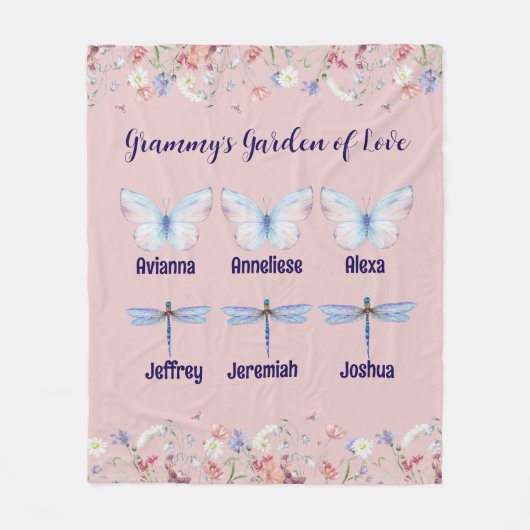 Custom Oma Garden of Liebe Gift Fleecedecke (Vorderseite)