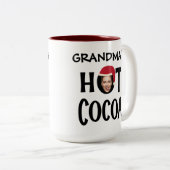 Custom Oma Gesicht & Name Hot Cocoa Weihnachten Zweifarbige Tasse (VorderseiteRechts)