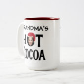 Custom Oma Gesicht & Name Hot Cocoa Weihnachten Zweifarbige Tasse (Vorderseite Links)
