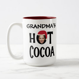 Custom Oma Gesicht & Name Hot Cocoa Weihnachten Zweifarbige Tasse