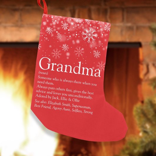 Custom Oma Granny Definition Holiday Snow Kleiner Weihnachtsstrumpf
