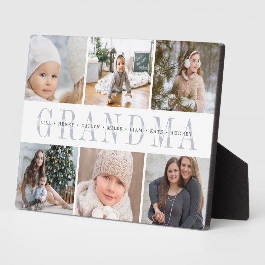 Custom Oma Oma Grandchildren FotoCollage Fotoplatte (Seite)