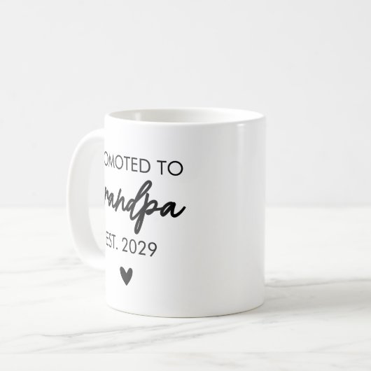 Custom Oma & Opa Tasse, Baby Dusche Geschenk Kaffeetasse (Vorderseite Links)