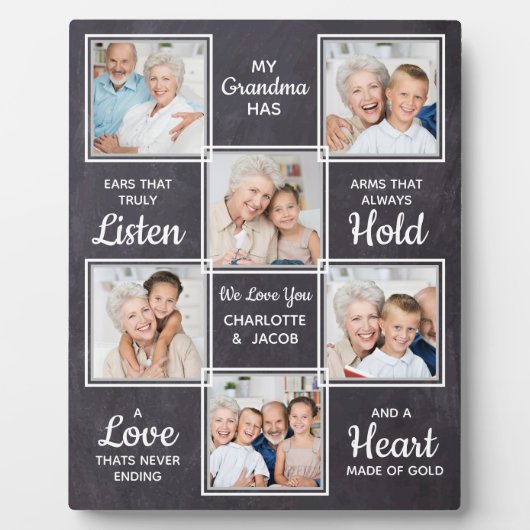 Custom Oma Unique Foto Collage Fotoplatte (Vorderseite)
