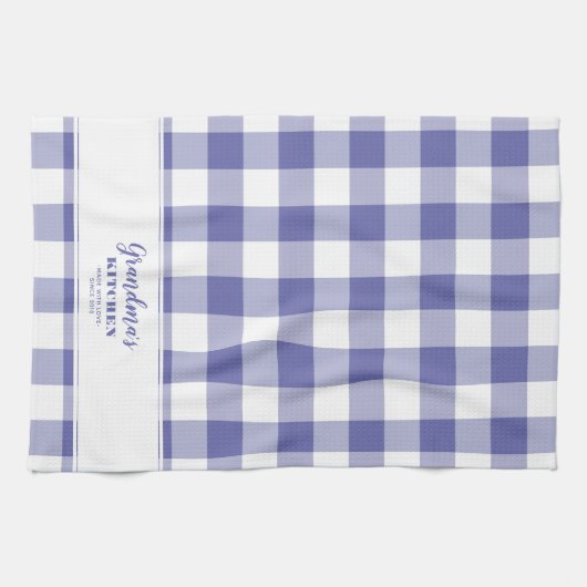 Custom Oma's Kitchen Periwinkle Blue Elegant Geschirrtuch (Horizontal)