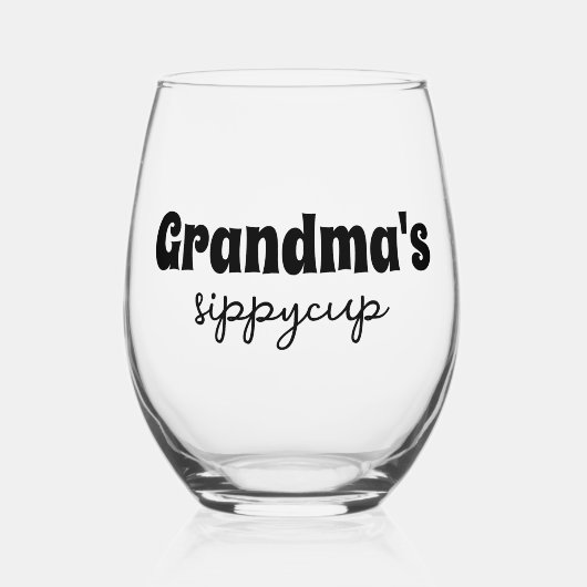 Custom Oma's Sippy Cup Weinglas Ohne Stiel (Vorderseite)
