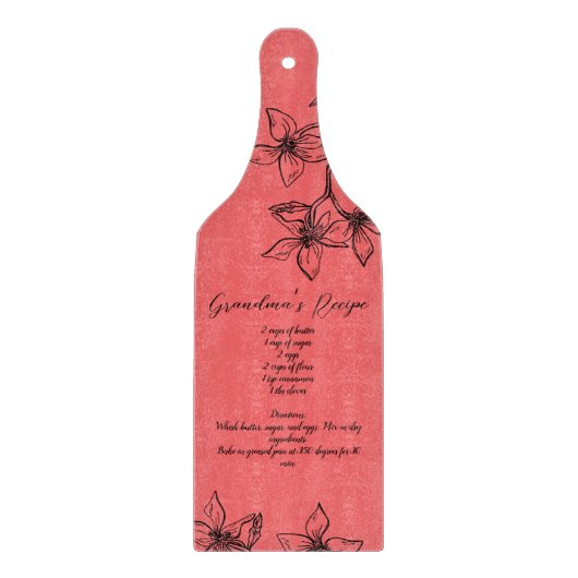 Custom Oma's Weihnachtsrezept Schneidebrett (Vorderseite)