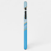 Custom Ombre Bright Azure Blue Marble Art Muster iPhone Hülle (Linke Seite)