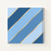Custom Ombre Dark Medium Light Blue Streifen Notizblock (Rückseite)