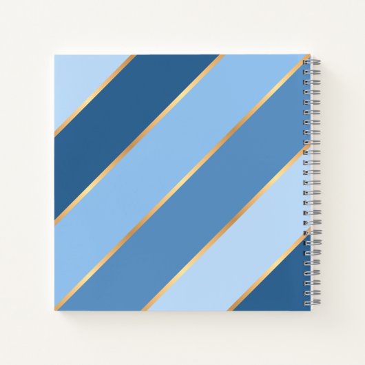 Custom Ombre Dark Medium Light Blue Streifen Notizblock (Rückseite)