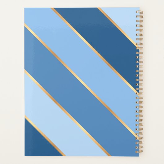 Custom Ombre Dark Medium Light Blue Streifen Planer (Rückseite)