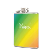 Custom Ombre Rainbow LGBTQ Prix farbenfroh Flachmann (Links)