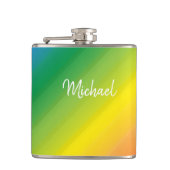 Custom Ombre Rainbow LGBTQ Prix farbenfroh Flachmann (Vorderseite)