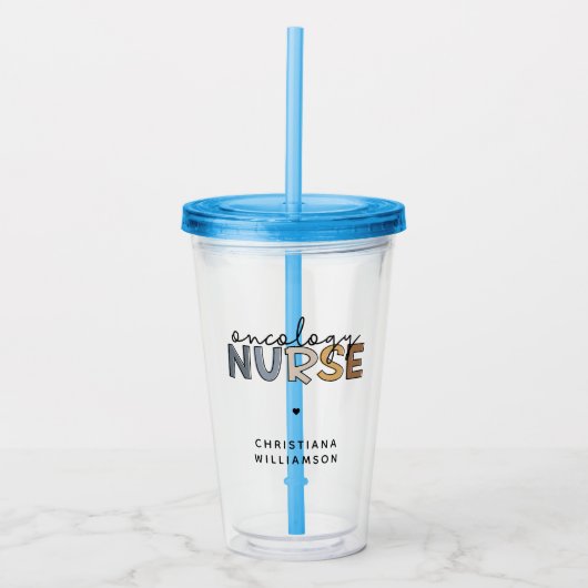 Custom Oncology Nurse Oncology RN Geschenke Acryltrinkbecher (Vorderseite)