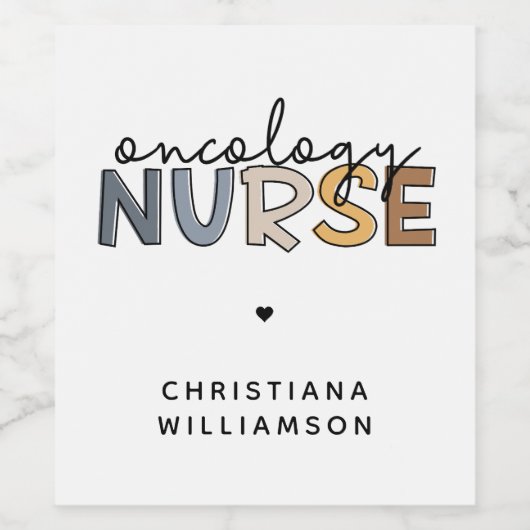 Custom Oncology Nurse Oncology RN Geschenke Weinetikett (Einzelnes Label)