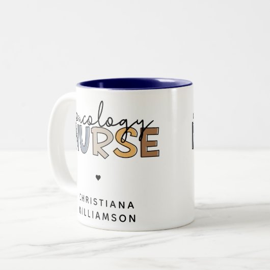 Custom Oncology Nurse Oncology RN Geschenke Zweifarbige Tasse (Vorderseite Links)