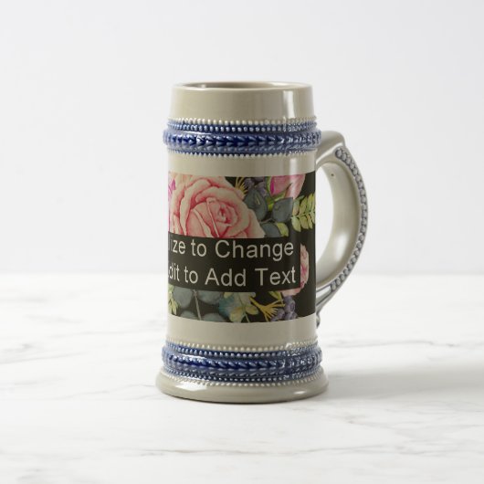 Custom One Foto Artwork Slogan Grau Blau Bierglas (VorderseiteRechts)