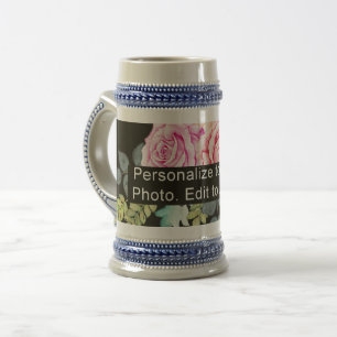 Custom One Foto Artwork Slogan Grau Blau Bierglas