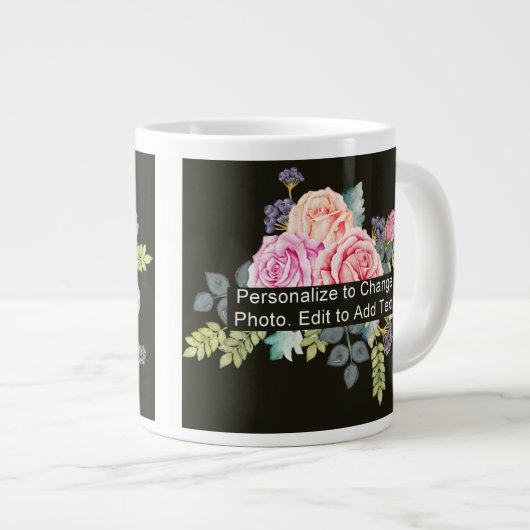 Custom One Foto Artwork Slogan Jumbo-Tasse (Vorderseite Rechts)