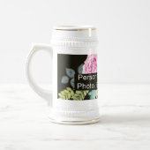 Custom One Foto Artwork Slogan White Bierglas (Links)