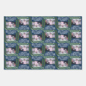 Custom One Foto Frohe Weihnachts-Blätter Berries Geschenkpapier Set (Vorderseite 3)