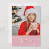 Custom One Foto Pink Frohe Weihnachten (Vorderseite)