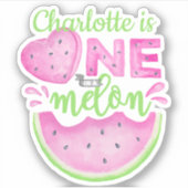 Custom "One in a Melon" Watermelon Name Aufkleber (Vorderseite)