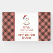 Custom One Jolly Goose December First Birthday Banner (Horizontal)