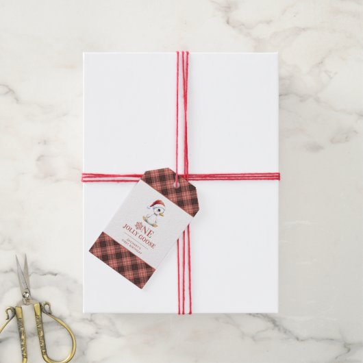 Custom One Jolly Goose December First Birthday Geschenkanhänger (Mit Garn)