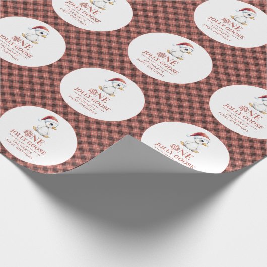 Custom One Jolly Goose December First Birthday Geschenkpapier (Ecke)