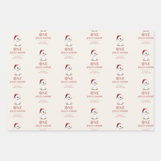 Custom One Jolly Goose December First Birthday Geschenkpapier Set (Vorderseite 2)