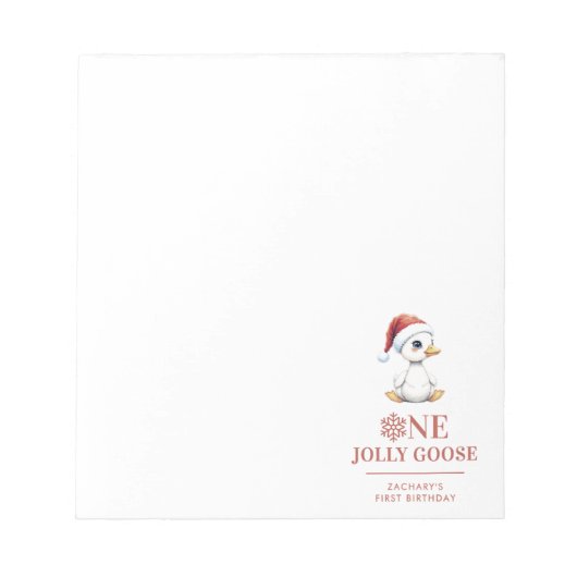 Custom One Jolly Goose December First Birthday Notizblock (Vorderseite)