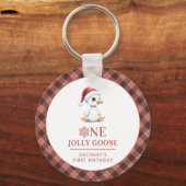 Custom One Jolly Goose December First Birthday Schlüsselanhänger (Vorderseite)